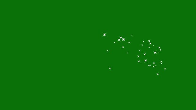 4k Luxury white glitter sparkles line trail, magic sparkles glitter line stars, magic dust, pixie dust path, Christmas stars isolated on a green screen, white glowing fairy sparkle line burst,