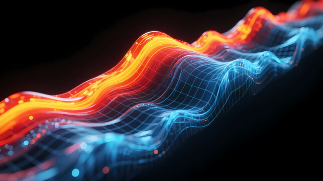 Wavy light band in orange and blue