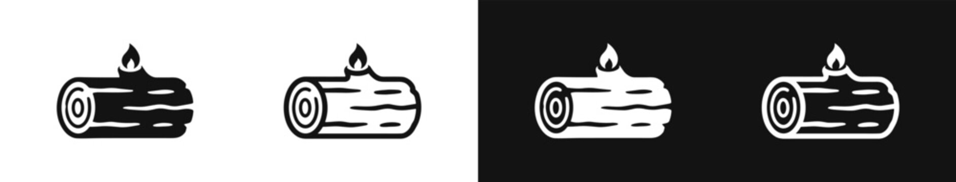 Yule log icon set