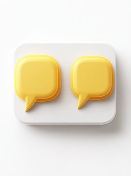 Minimalist chat speech bubbles icon mockup
