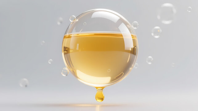 Golden droplet with tiny bubbles