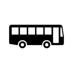 Public bus side view icon black silhouette for transportation transit planning and urban commuting visual communication projects on clean transparent background. © Mr