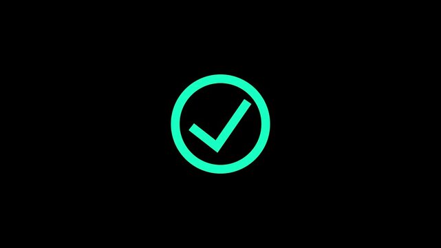 Vibrant checkmark circle animation, success confirmation success symbol green check positive affirmation