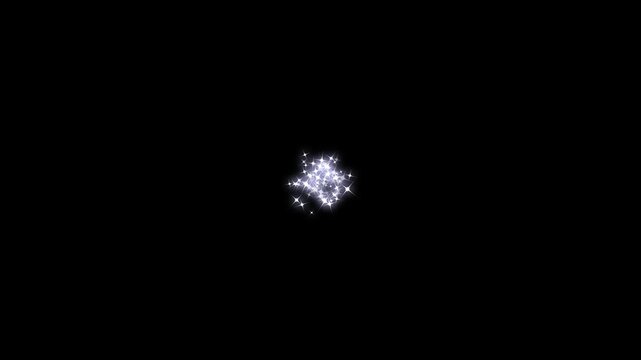 Animation white stars sparkle particle explosion on black background. blinking white doodles, looping animation, bokeh light lights effect background, glowing glitter burst sparkle effect.4k