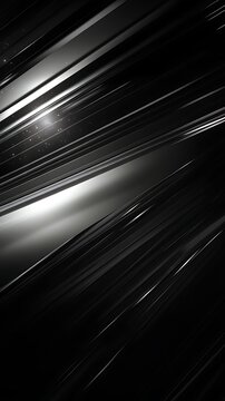 Dynamic black abstract background with diagonal streaks and light flare for modern design projects