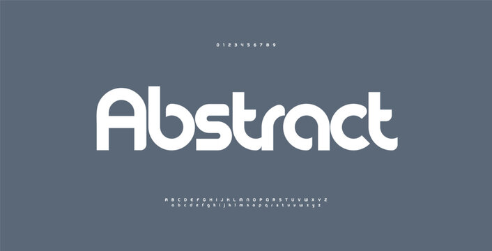 Modern Font Logo Alphabet Geometric Letter Set Creative Typography, Tech Sport Game Typographic Design for Poster Headline, Digital Futuristic Logotype, Sans Serif Fonts. Vector Typeface