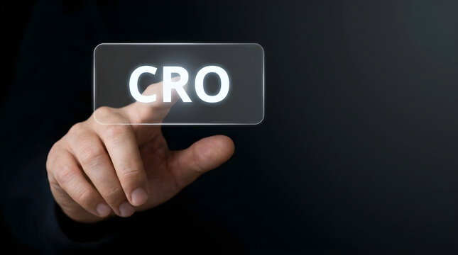 Hand selecting cro text on digital tablet interface