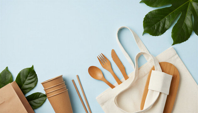 Eco friendly food packaging and reusable wooden cutlery
