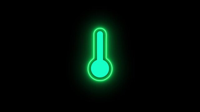 Glowing digital thermometer icon glowing temperature indicator glowing icon neon thermometer glowing thermometer