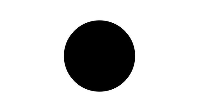 Black circle scaling animation with smooth expansion and contraction on white background