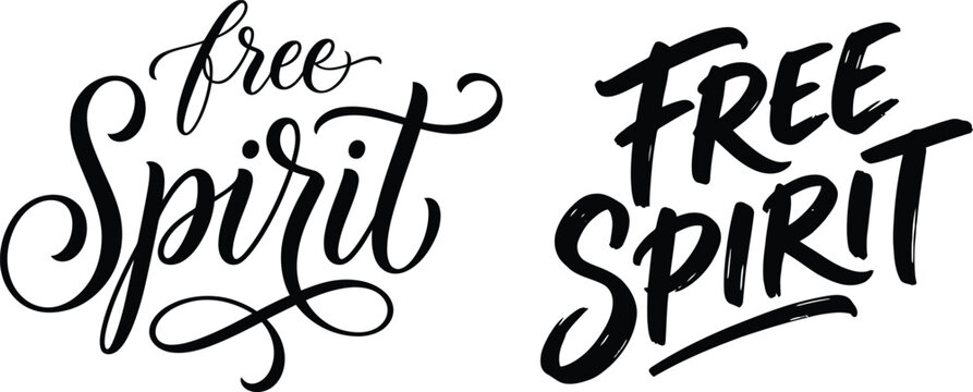 Elegant Handwritten Free Spirit Typography Design With Transparent Background