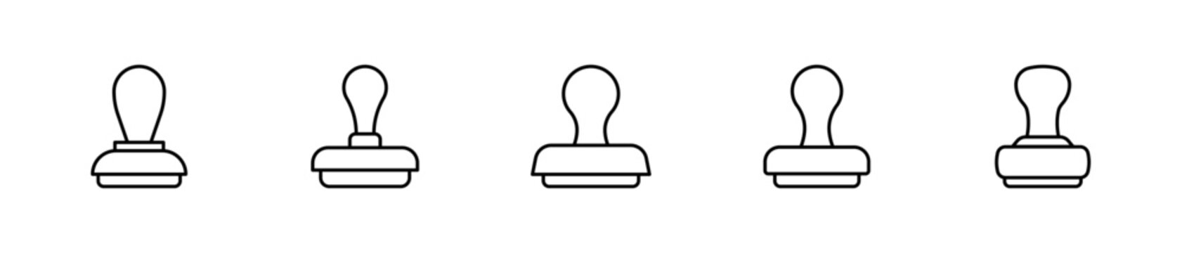 Rubber stamp icon set outline