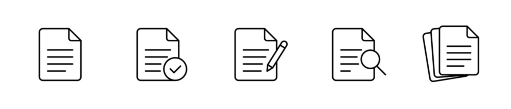 Document icon set line art