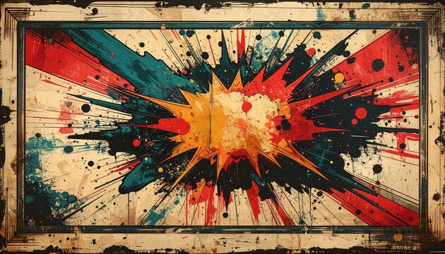 colorful exploding rays of light fun comic book action zoom blast explosion vector illustration wallpaper
