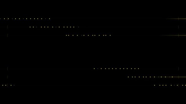 Abstract gold data line movement over dark background creating futuristic digital circuit effect.