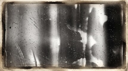 Obraz premium Old film texture with scratches, noise and light leaks. Realistic transparent overlay film texture in black-white, dust and grain. Distressed retro movie or photo negative effect of cinema nostalgia