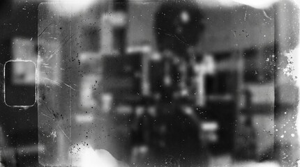 Obraz premium Old film texture with scratches, noise and light leaks. Realistic transparent overlay film texture in black-white, dust and grain. Distressed retro movie or photo negative effect of cinema nostalgia