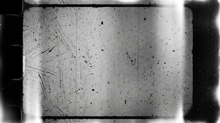 Obraz premium Old film texture with scratches, noise and light leaks. Realistic transparent overlay film texture in black-white, dust and grain. Distressed retro movie or photo negative effect of cinema nostalgia