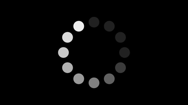 Black white circle loader internet connection bg able to loop endless 4k
