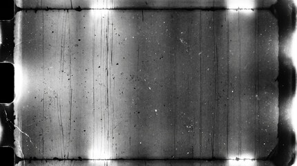 Obraz premium Old film texture with scratches, noise and light leaks. Realistic transparent overlay film texture in black-white, dust and grain. Distressed retro movie or photo negative effect of cinema nostalgia