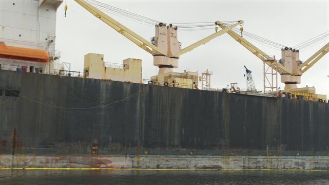 Bulk Cargo Ship Docked at Pensacola Florida Port Industrial Harbor