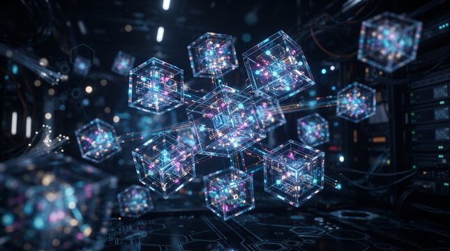 blockchain crypto network technology digital server data cyber futuristic abstract nodes connectivity system infrastructure artificial intelligence ai cloud computing virtual