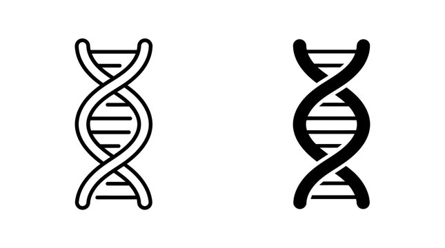 Dna strand double helix genetic research icons for biological science.