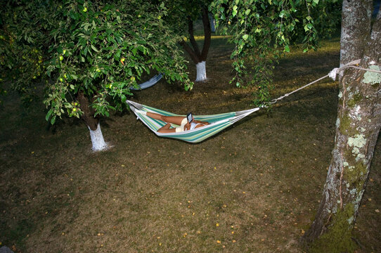 Reading in hammock