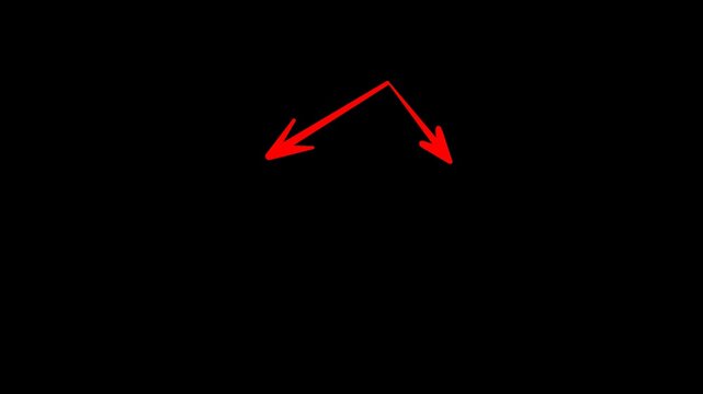 Animated Red Hand Drawn Arrows with Double Oval Circles Highlight Motion Graphics Overlay with Alpha Channel   