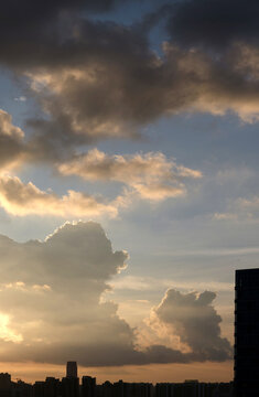 City evening after the typhoon