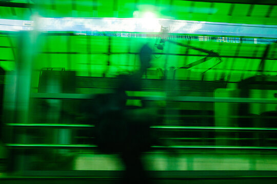 Urban City Train Station System Motion Blur Abstract