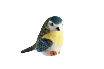 Decorative miniature blue tit bird figurine ornament statue for home decor © dimas830