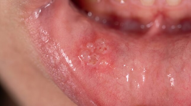 Oral Herpetic Lesions &ndash; Non-Graphic Medical Background