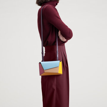 Burgundy Fashion With Colorblock Handbag