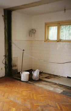Unfinished Kitchen Interior During Home Renovation