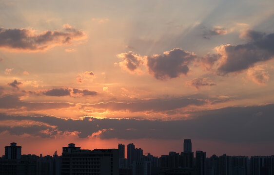 City evening after the typhoon