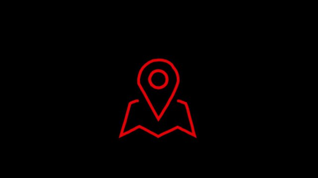 location pin animation, map marker icon, navigation pointer effect, gps tracking overlay, Red Location Pin Icon with Ripple. Map pointer icon set with pin symbols for navigation and location markers