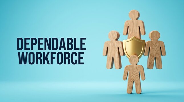 Dependable workforce team supporting each other illustration