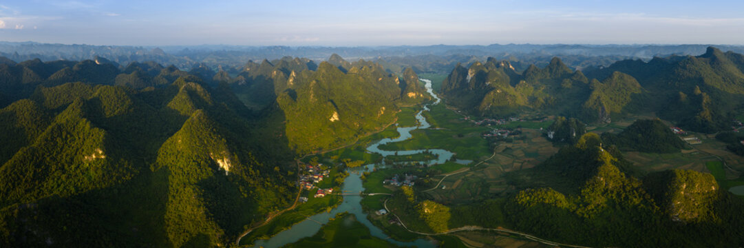 Quay Son River Phong Nam Valley Aerial Vietnam