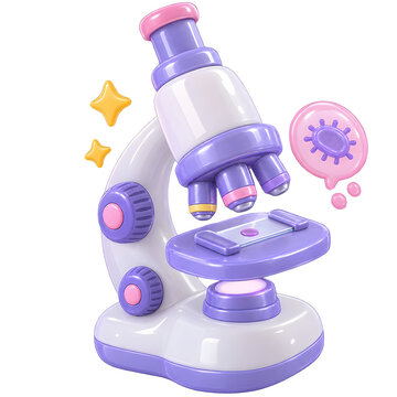 microscope 3d illustration isolated on white transparent background png