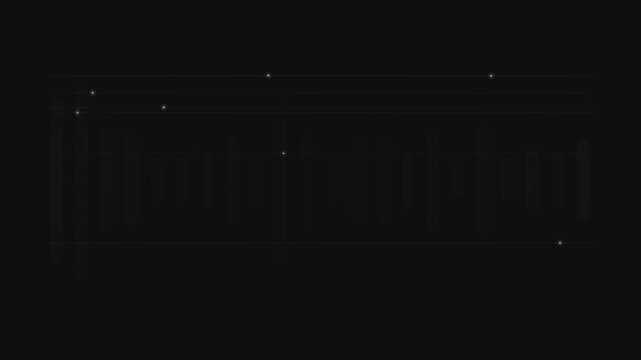 This video features a minimalist digital interface on a pitch-black background, showcasing a faint, glowing grid and a subtle progress bar that evokes a sense of high-tech data processing.