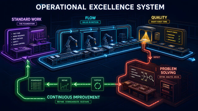 Operational Excellence System from Standard Work to Improvement