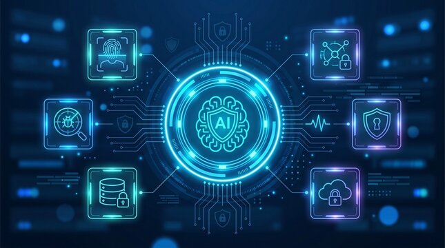 AI Cybersecurity Network with Secure Data Protection Systems
