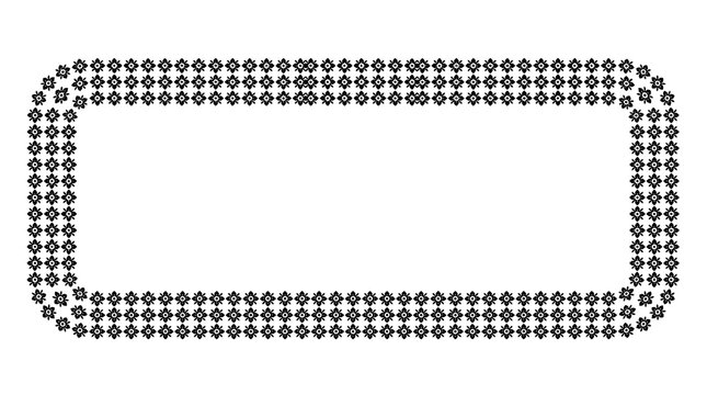 Dotted Rounded Rectangle Border. Decorative Dot Frame Outline. Vintage Label and Border Element. Minimal Vector Illustration