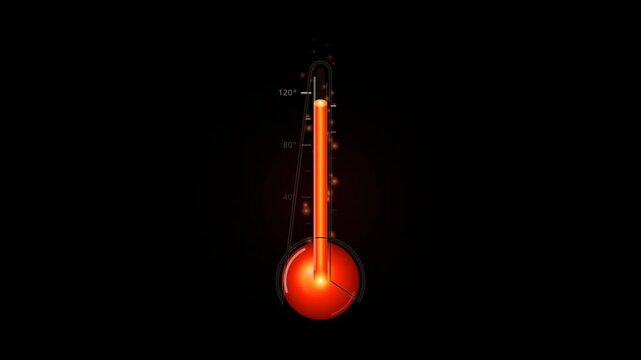 Thermometer Temperature Gauge on Black Background