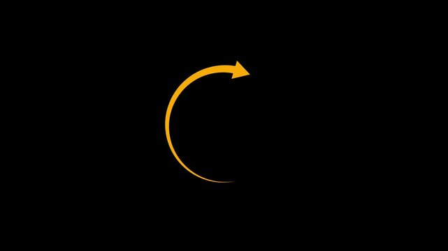 Animated rotating circular arrow for loading process update and refresh.