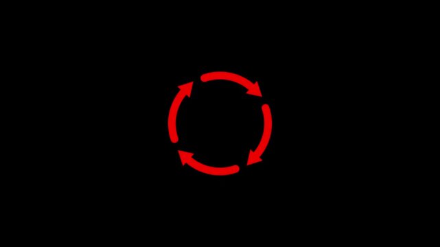 Rotating arrow circle animation Circular Arrow Loop Animation. Circular rotation animation of updated arrow pointer graphic element.