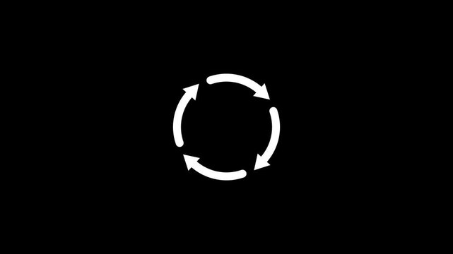 Rotating arrow circle animation Circular Arrow Loop Animation. Circular rotation animation of updated arrow pointer graphic element.
