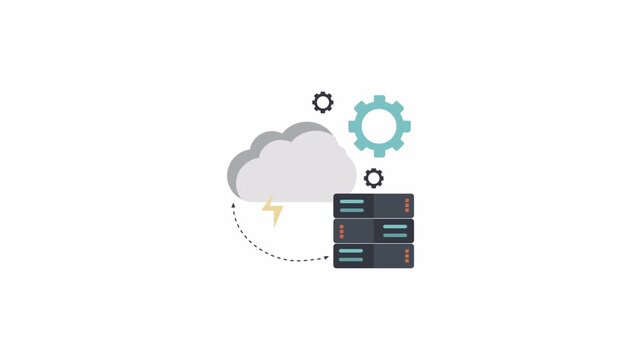 Cloud computing server hardware maintenance icon graphics for it technical projects, suitable for web design, presentations, and technologyrelated content.