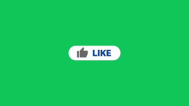Animated Like Button for Video Overlay. Like Subscribe Bell Notification Button, subscribe to channel. Green Screen 